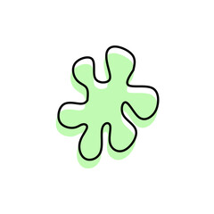 The vector illustration of green abstract, amoeba, virus, and puzzle shape