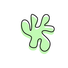 The vector illustration of green abstract, amoeba, virus, and puzzle shape