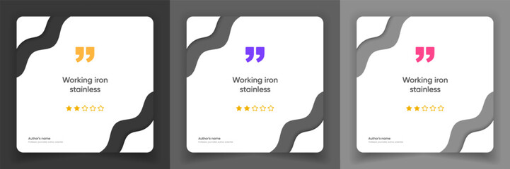 3D bubble testimonial banner, quote, infographic. Social media post template designs for quotes. Empty speech bubbles, quote bubbles and text box. Vector Illustration EPS10.