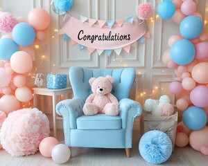 Baby gender reveal party decorations