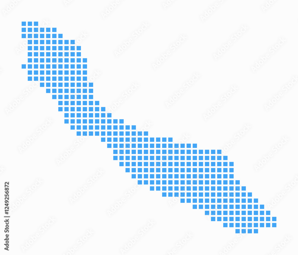Poster curacao dotted map. digital style map of the country on white background. curacao shape with square 