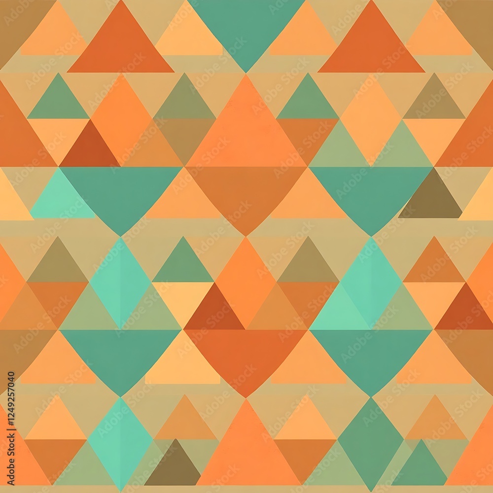 Poster geometric triangles seamless pattern: a vibrant and abstract pattern of geometric triangles in shade