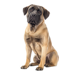 Obraz premium Boerboel Dog Breed Sitting on White Background