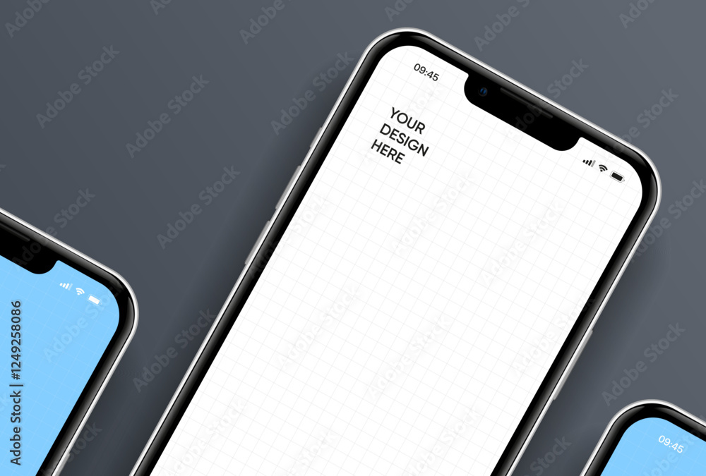 Aufkleber realistic smartphone mockup. mobile phone vector with isolated on white background. device front vie