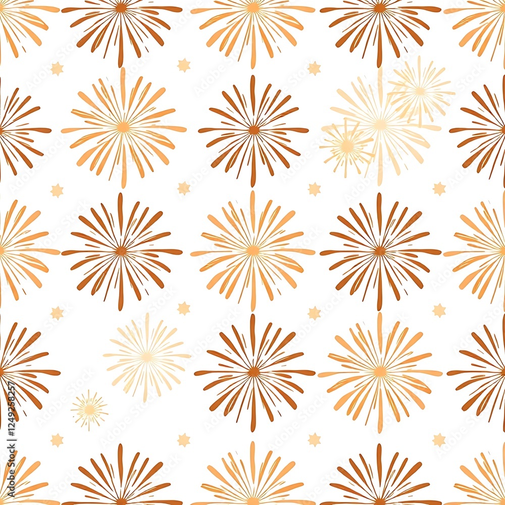 Poster sparkling celebration: a festive pattern of golden fireworks explodes in a dazzling display of light
