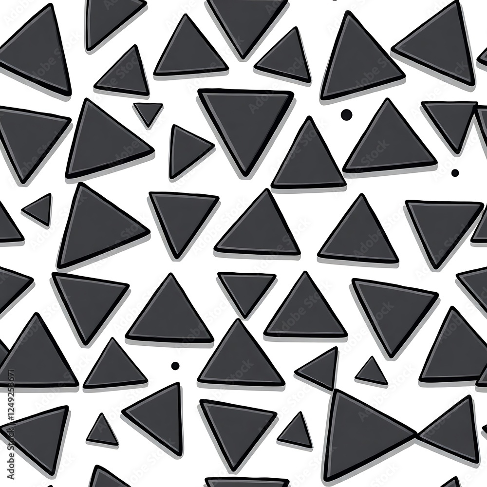 Aufkleber abstract black triangles seamless pattern: a captivating abstract pattern featuring scattered black 