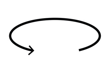 45, 90, 180, 360 degrees angle round arrow icon on white background.