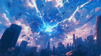 Electrical Explosion with anime style effects