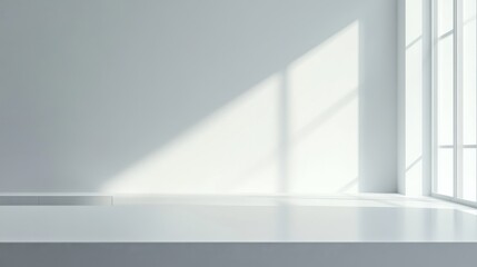 Obraz premium minimalist white room interior with sunlight