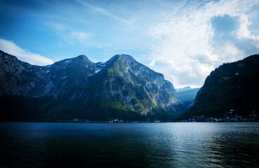 Alps mountains at the Hallsattter see, Austria