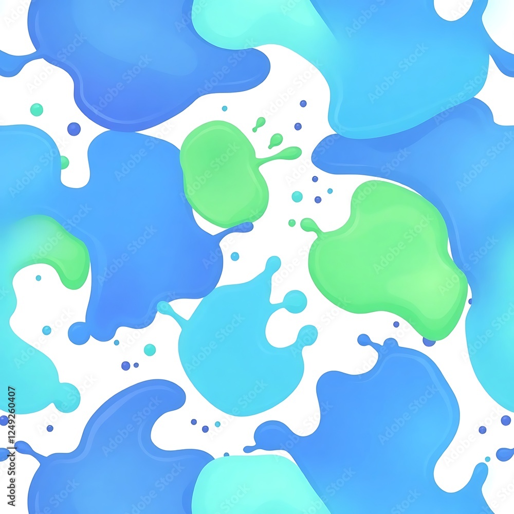 Poster abstract blue and green splashes: a vibrant and dynamic pattern featuring splashes of blue and green