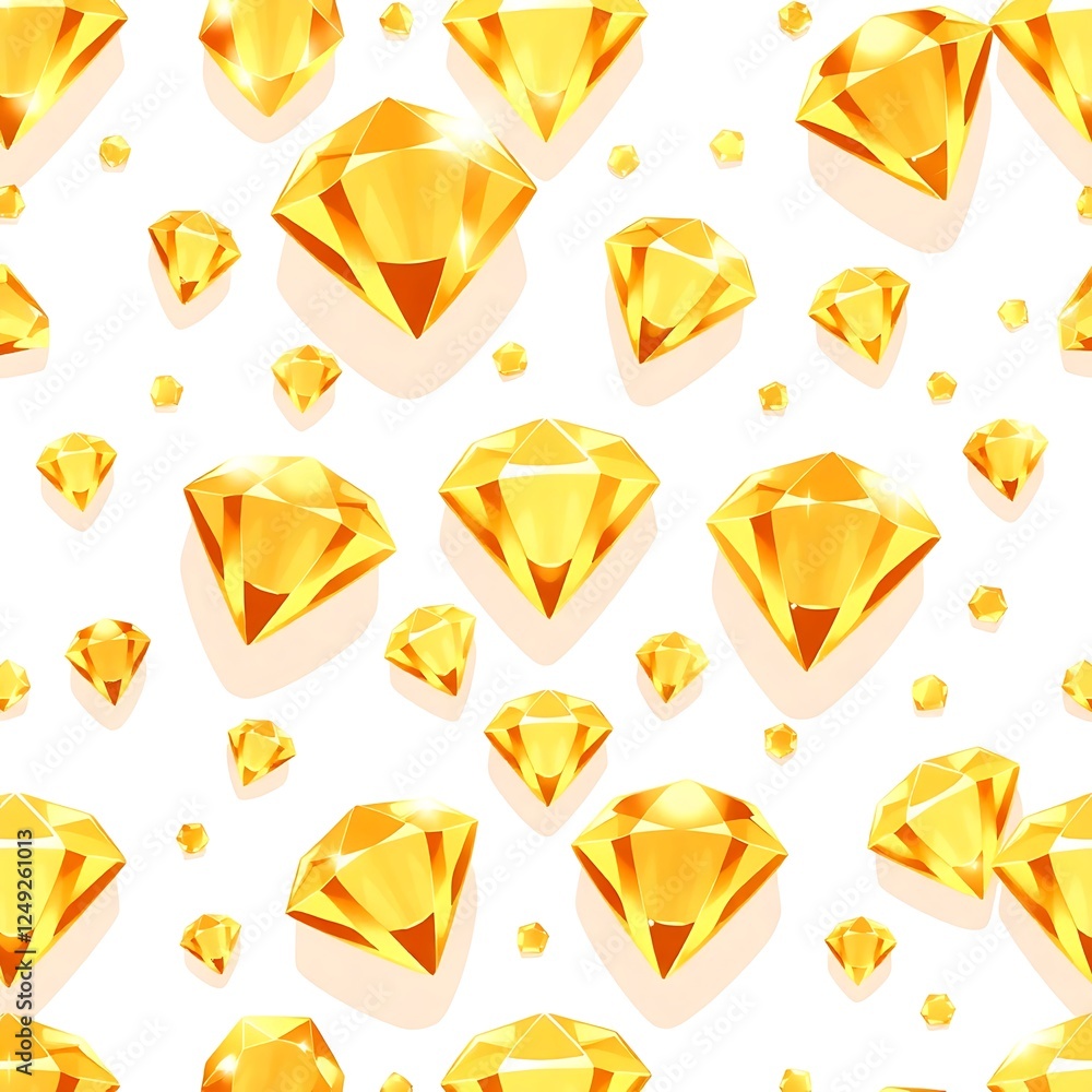 Poster golden diamond seamless pattern: a sparkling and luxurious seamless pattern featuring meticulously r