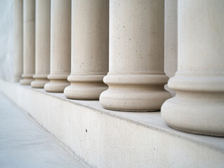 Close up of concrete columns with intricate details and textures