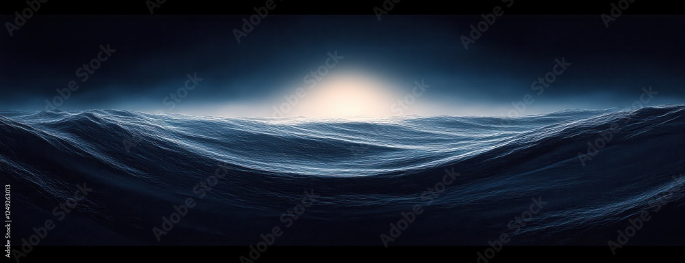 Aufkleber abstract ocean surface moonlight reflection serene waves impressionism tranquil background design