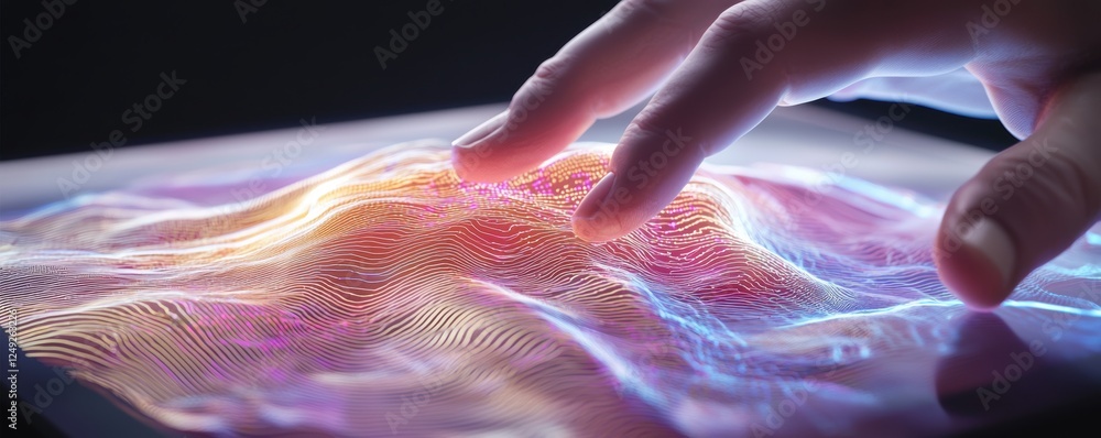 Aufkleber interactive digital art creation studio visual content high-tech environment close-up view innovatio