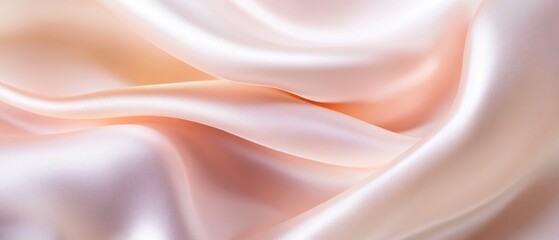 Obraz premium Smooth soft fabric with gentle waves and a luxurious silky texture in light pastel pink tone