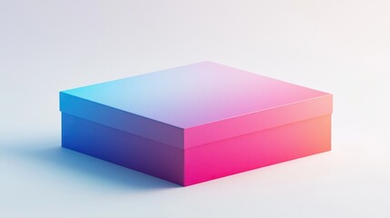 Modern Square Gift Box with a Gradient Design on a Soft Background for Creative Presentations and Promotional Materials