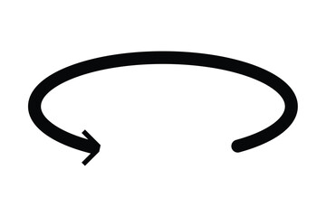 45, 90, 180, 360 degrees angle round arrow icon on white background.
