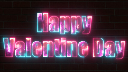 Happy valentine day word icon.