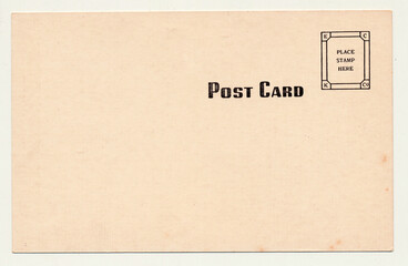 old vintage postcard back