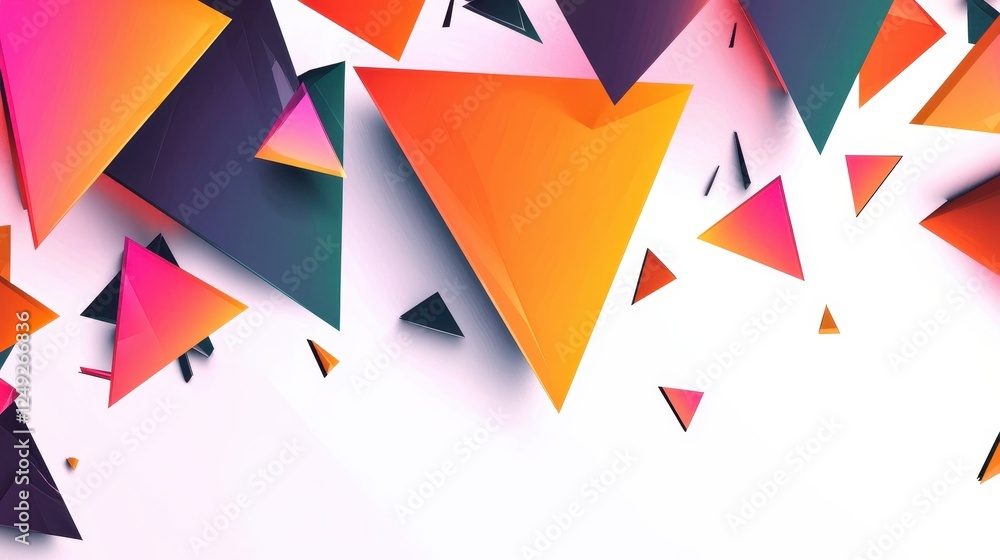 Poster abstract colorful geometric shapes with vibrant gradients and dynamic composition in modern design a
