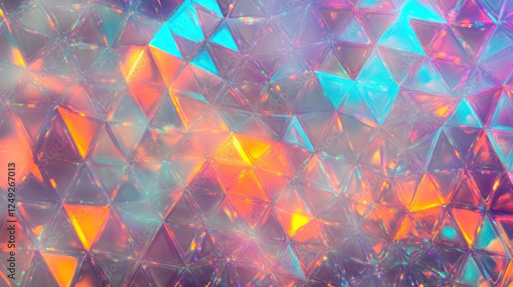 Poster holographic texture abstract background with prismatic colors and sharp patterns