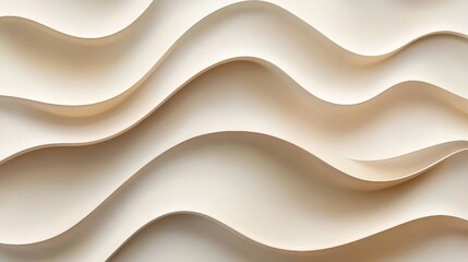 Obraz premium Abstract Cream Waves Background with Soft Curves and Textures