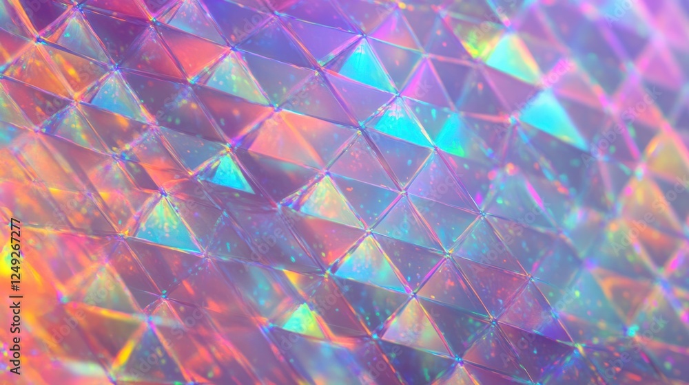 Poster holographic texture abstract background iridescent foil shiny rainbow colors prismatic patterns