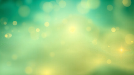 Fototapeta premium Green and yellow abstract background with bokeh effect creating festive atmosphere