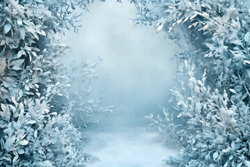 Background with iced crystal border theme