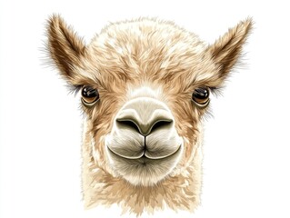 Fototapeta premium A detailed illustration of an Andean llama.