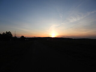 A beautiful sunset over the woodland forest of the Middle Creek Wildlife Management Area, Lancaster County, Pennsylvania.