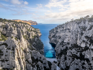 Côte d'azur, vue aérienne des calanques