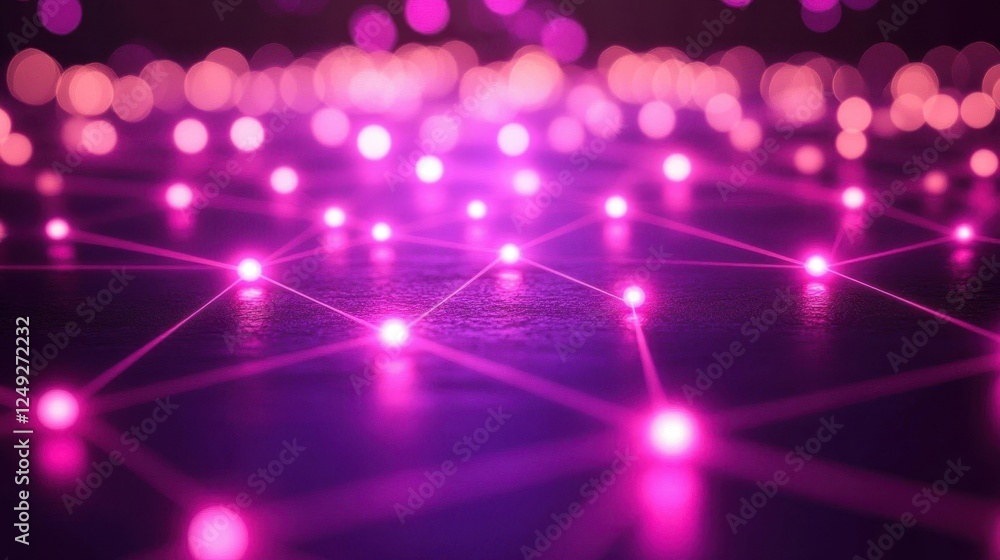 Poster pink network nodes abstract background