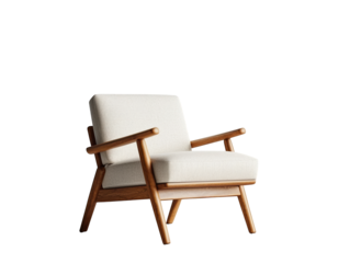 Elegant white chair with light wood frame, perfect for modern and minimalist interiors