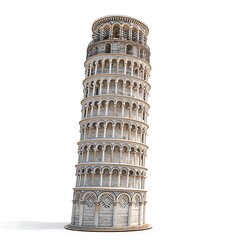 Leaning Tower of Pisa:  A meticulously detailed 3D rendering of the iconic Leaning Tower of Pisa, showcasing its architectural grandeur and historical significance.