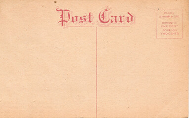 old vintage postcard back