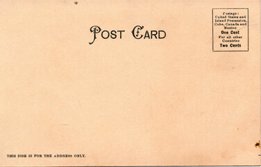 old vintage postcard back