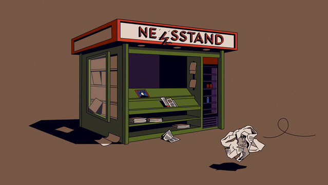 Abandoned news stand
