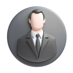 realistic businessman portrait, formal executive in dark suit, professional leadership image, high quality png isolated on transparent background