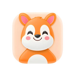 cute cartoon fox face, playful animal mascot, adorable digital pet illustration, high quality png isolated on transparent background