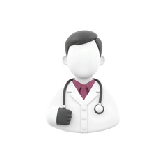 Fototapeta premium young doctor with a medical coat and stethoscope, representing the new generation of physicians, high quality png isolated on transparent background