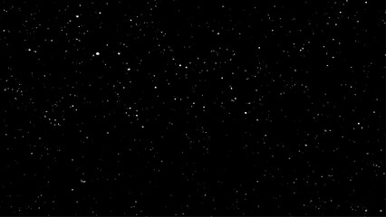 Real falling snow on black background.