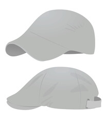 Fototapeta premium Grey beret cap. vector illustration