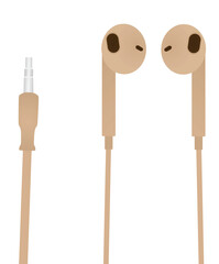 Brown ear phones. vector illustration