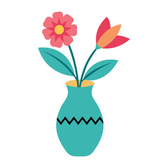 Elegant botanical vase and flower illustrations
