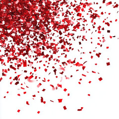 "Red Confetti Falling from the Sky | Transparent PNG Celebration Overlay"