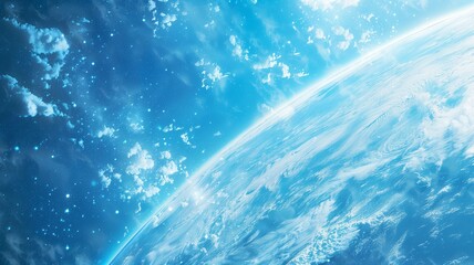 A luminous planet with swirling clouds and glowing city lights
