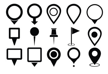 Set of Location pin icons. Modern map markers. Location mark icons. Map Marker Illustration. Destination Symbol. 
