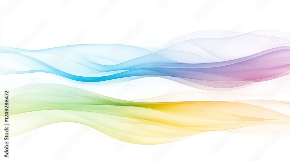 Aufkleber abstract flowing waves of color on white background graphic design resource material.